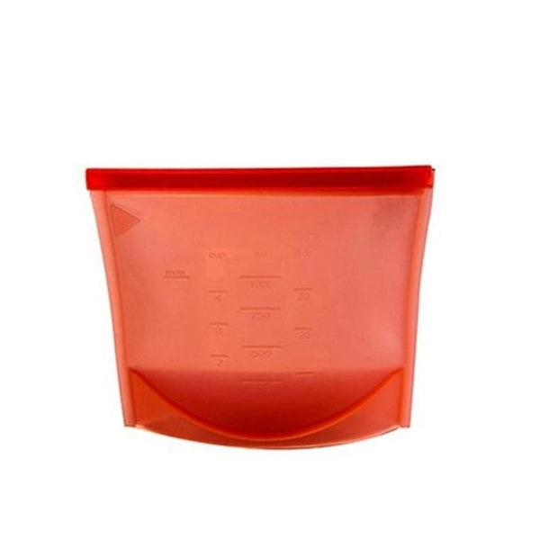 1000ml Food Silicone Fresh Bag Reusable Vacuum Sealed Freezer Bag Slide Lock