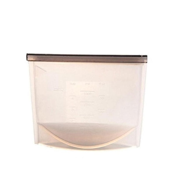 1000ml Food Silicone Fresh Bag Reusable Vacuum Sealed Freezer Bag Slide Lock