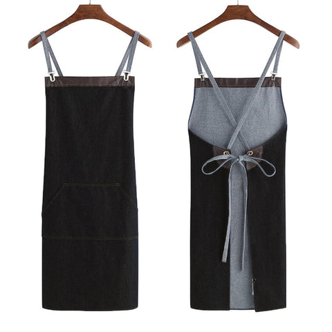 Fashion Male Waiter Kitchen Men Apron Big Pockets Chef