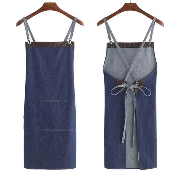 Fashion Male Waiter Kitchen Men Apron Big Pockets Chef