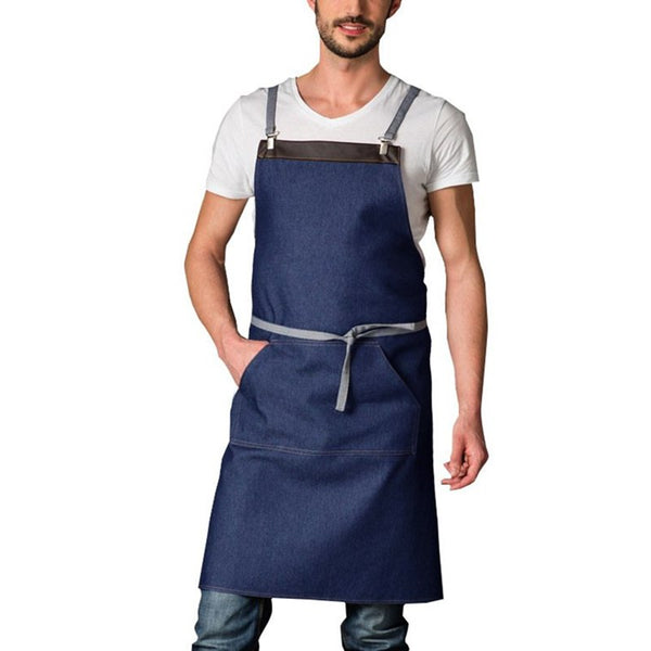 Fashion Male Waiter Kitchen Men Apron Big Pockets Chef