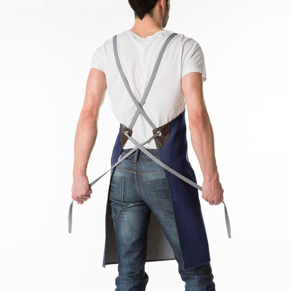 Fashion Male Waiter Kitchen Men Apron Big Pockets Chef