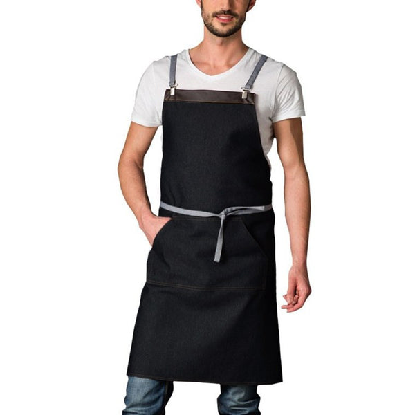 Fashion Male Waiter Kitchen Men Apron Big Pockets Chef
